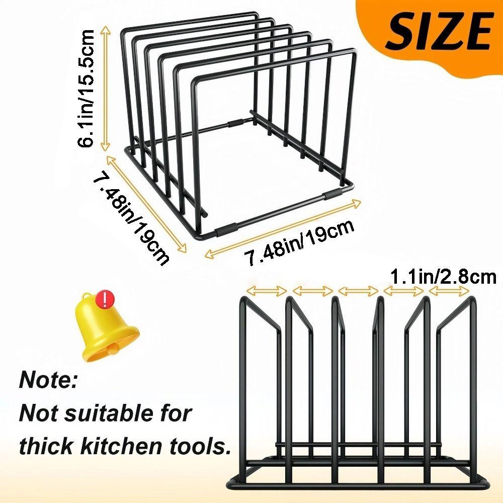 Heavy Duty 5 Slots Divided Rack Rust-Resistant Metal Dish Rack Cutting Board Storage Rack  Cabinet