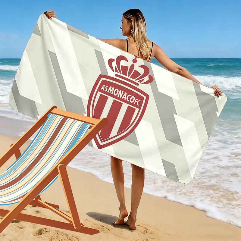 Asciugamano da Spiaggia con Stampa AS Monaco, Asciugamano Grande Morbido ad Asciugatura Rapida per Spiaggia Campeggio Nuoto