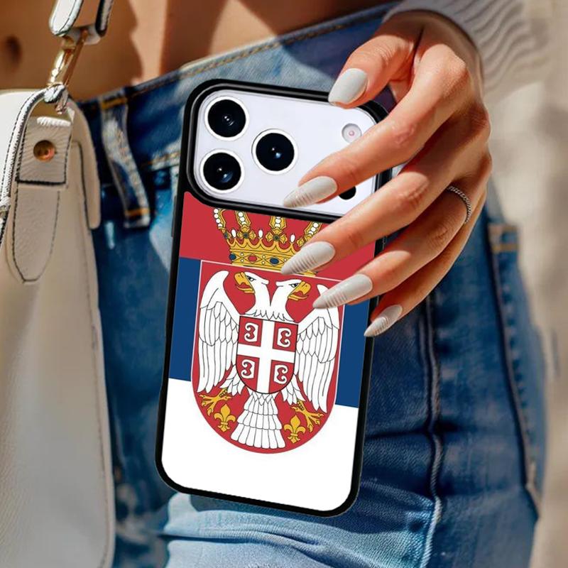 Flag of Serbia Serbian Phone Case For iPhone 17 Air 14 15 13 12 Max Cover For Apple 14 15 16 16e 11 Pro Max Plus Coque