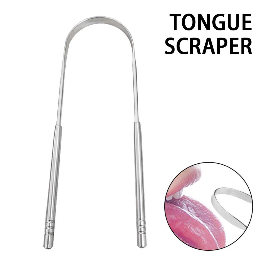Premium Stainless Steel Tongue Scraper Cleaner for Adults & Kids, Portable Stainless Steel Tongue Scrapers Brushes for Removing