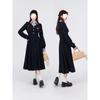 College style splicing fake two-piece dress for women's spring and autumn new high-end waist and thin exquisite long skirt