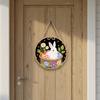 Rabbit Door Hanging Ornaments Egg Easter Day Door Decoration Cafe Wooden Easter Pendant  Doorway