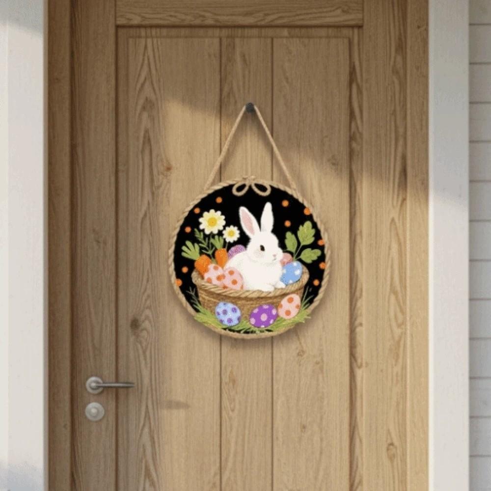 Carrot Door Hanging Ornaments Egg Easter Day Door Decoration Shop Wooden Easter Pendant  Wall