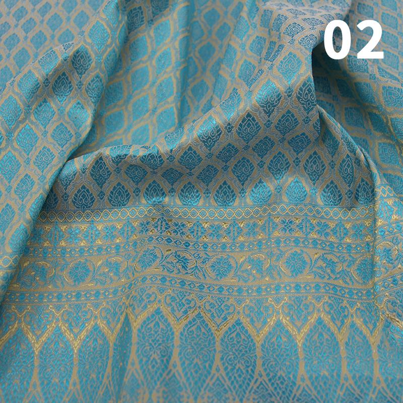 50X100Cm Tela de Traje Tradicional Étnico Dai Tailandés Brocado Tejido Sudeste Asiático Falda Recta Coser DIY Tela Falda Vestido Tubo