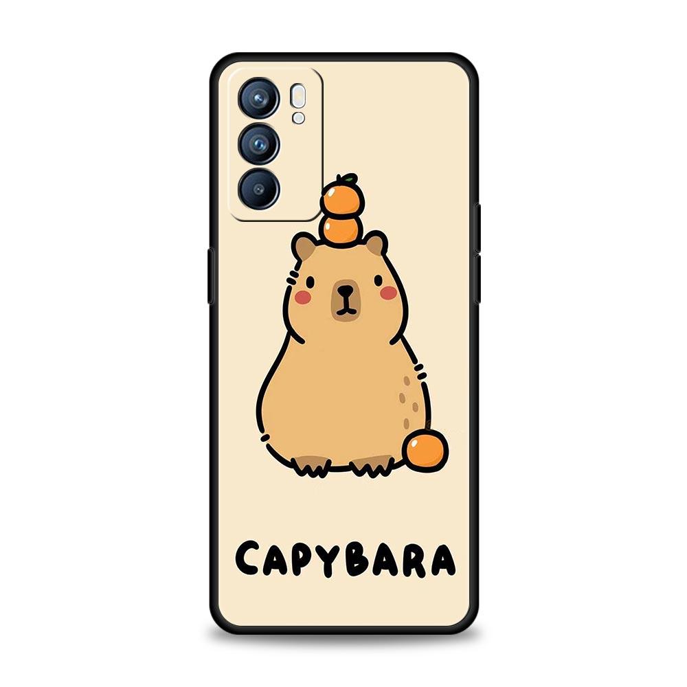 Anime Capybara Porpoise Phone Case For Oppo Reno13 Reno12 Reno11 F Reno10 Pro A54 5G Find X5 A53 A52 A9 A17 4G A79 A80 A98 Cover