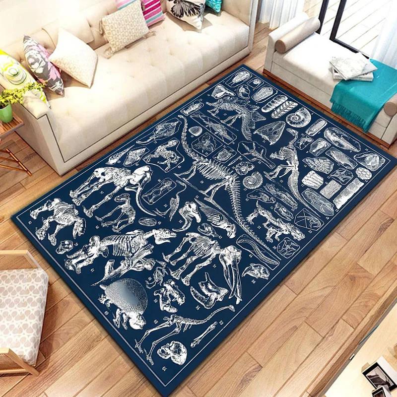 

3D Dinosaur Fossil Art Pattern Rug Carpet for Living Room Bathroom Mat Creative Doormat Carpet for Bedroom Home Decor 60x90(23x35in)
