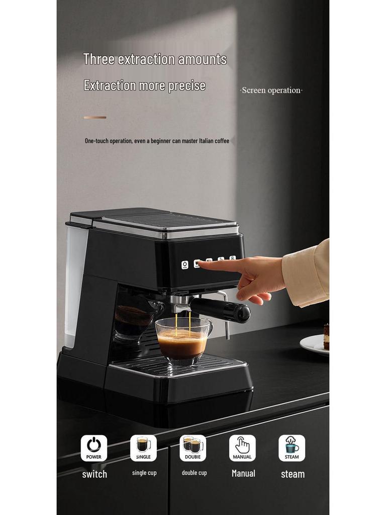 Coffelady Touchscreen Halbautomatische Espresso- & Americano-Kaffeemaschine mit Milchaufschäumer