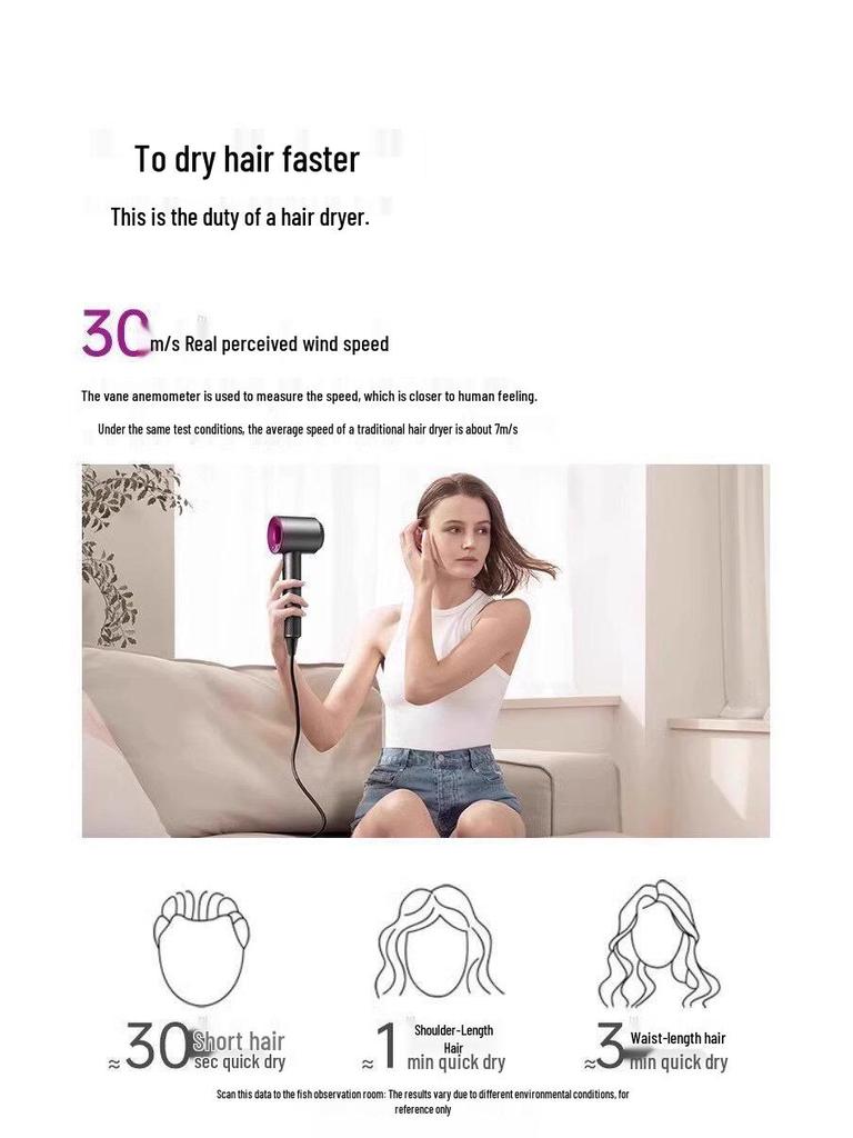 Douyin Heißer Hochgeschwindigkeits-Föhn ohne Blätter mit Konstanttemperatur & Negativ-Ionen-Technologie für Sichere Haarpflege