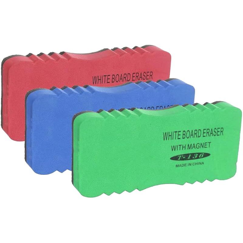 Accuprints Magnetic Whiteboard Erasers, Pack Of 1,(Random Color Pack Of 1). Red Blue Green Colours Available