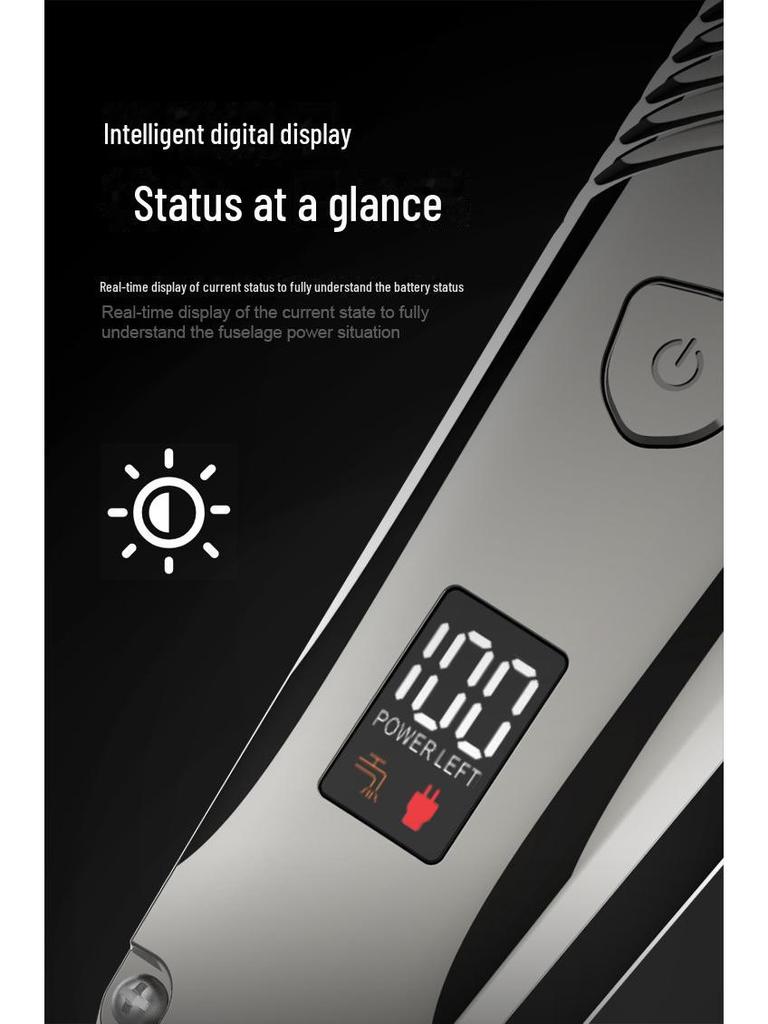 1400mAh USB Rechargeable Electric Hair Clipper for Home Use - Carving, Bald, and Body Hair Trimmer