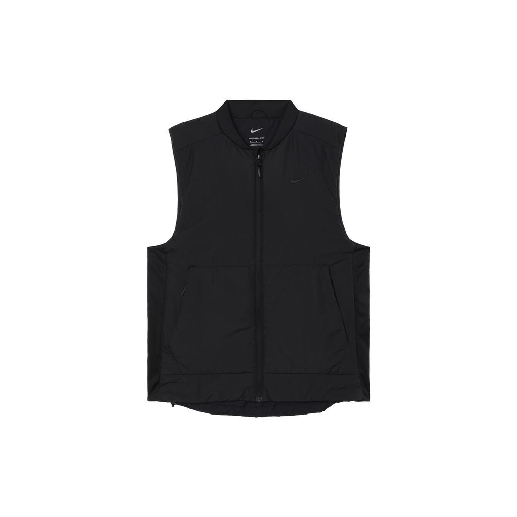 Nike Solid Color Logo Zip-Up Cotton Vest Men Vests Black FB7554-010