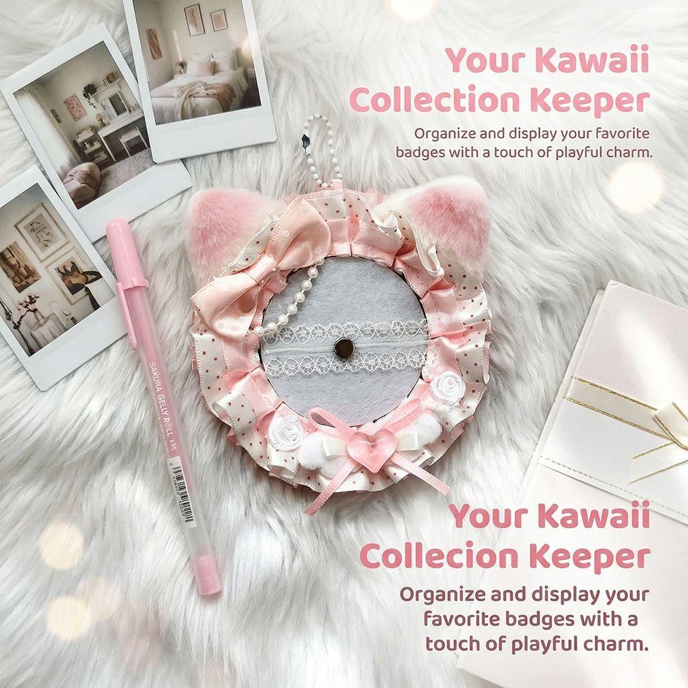 Versatile 55-75mm 58mm Can Badge Cover Cat Ear Design Kawaii DIY Pain Bag Filler Korean Style Handmade Badge Holder Girls