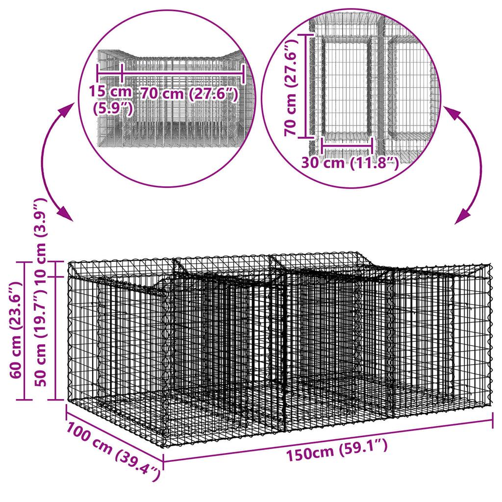 Gabion Raised Bed Silver