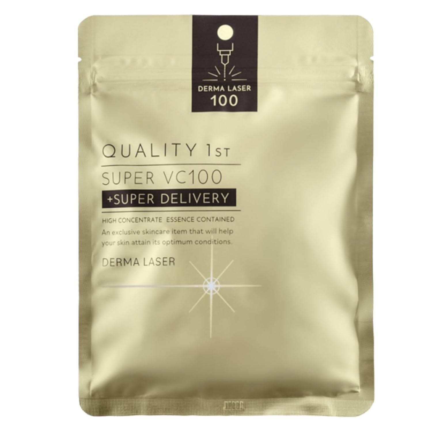 Quality 1st Derma Laser Super VC100 Mask (7 sheets) Face Pack Sheet Mask/Pores (Vitamin C) Made Japan