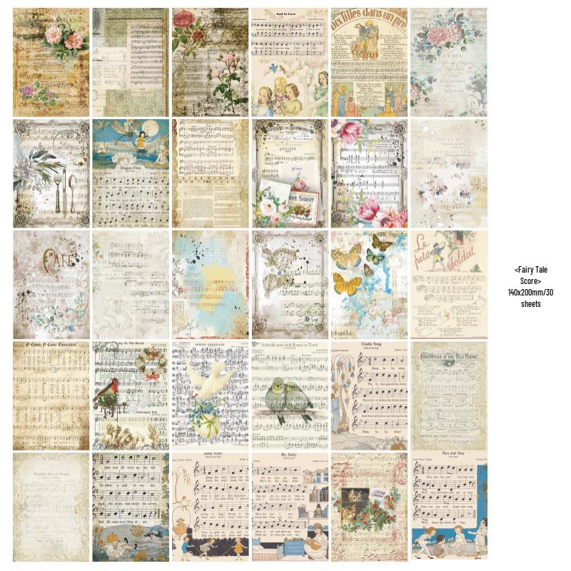 Early Morning Vintage Dream Series Journal Paper: 30 Sheets for DIY Decoration