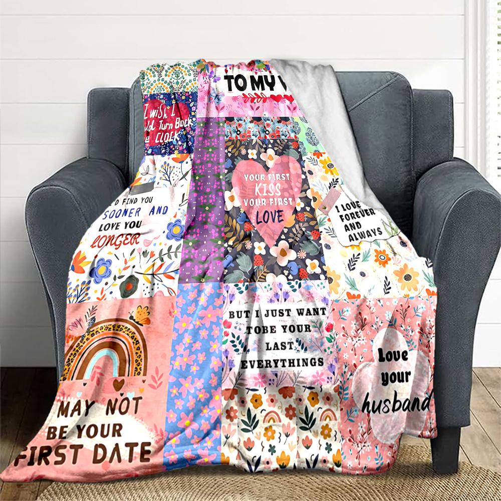 1pc Anniversary Romantic Love Blanket - Perfect Gift for Birthdays, Christmas & Halloween- Soft, Warm & Versatile Yy250909151
