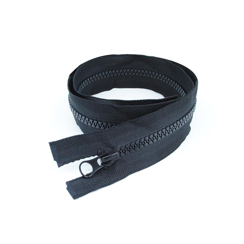 

Смоляна блискавка з чорними пластиковими зубцями з відкритим кінцем для курток і пальто