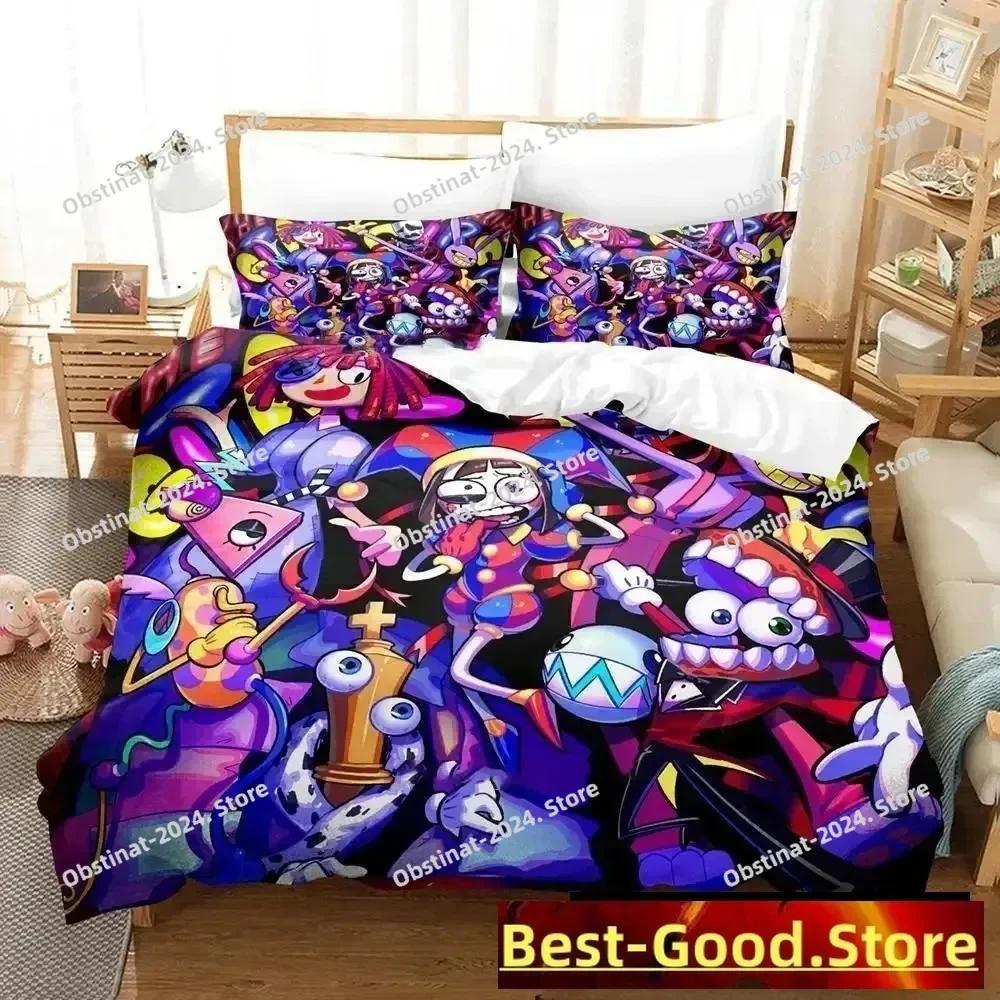 3D Erstaunliches Cartoon Digitaler Zirkus Bettwäsche Set Bettbezug Voll Queen King Größe Kissenbezug Bedruckt Erwachsener Kind Schlafzimmer Einzel Doppel
