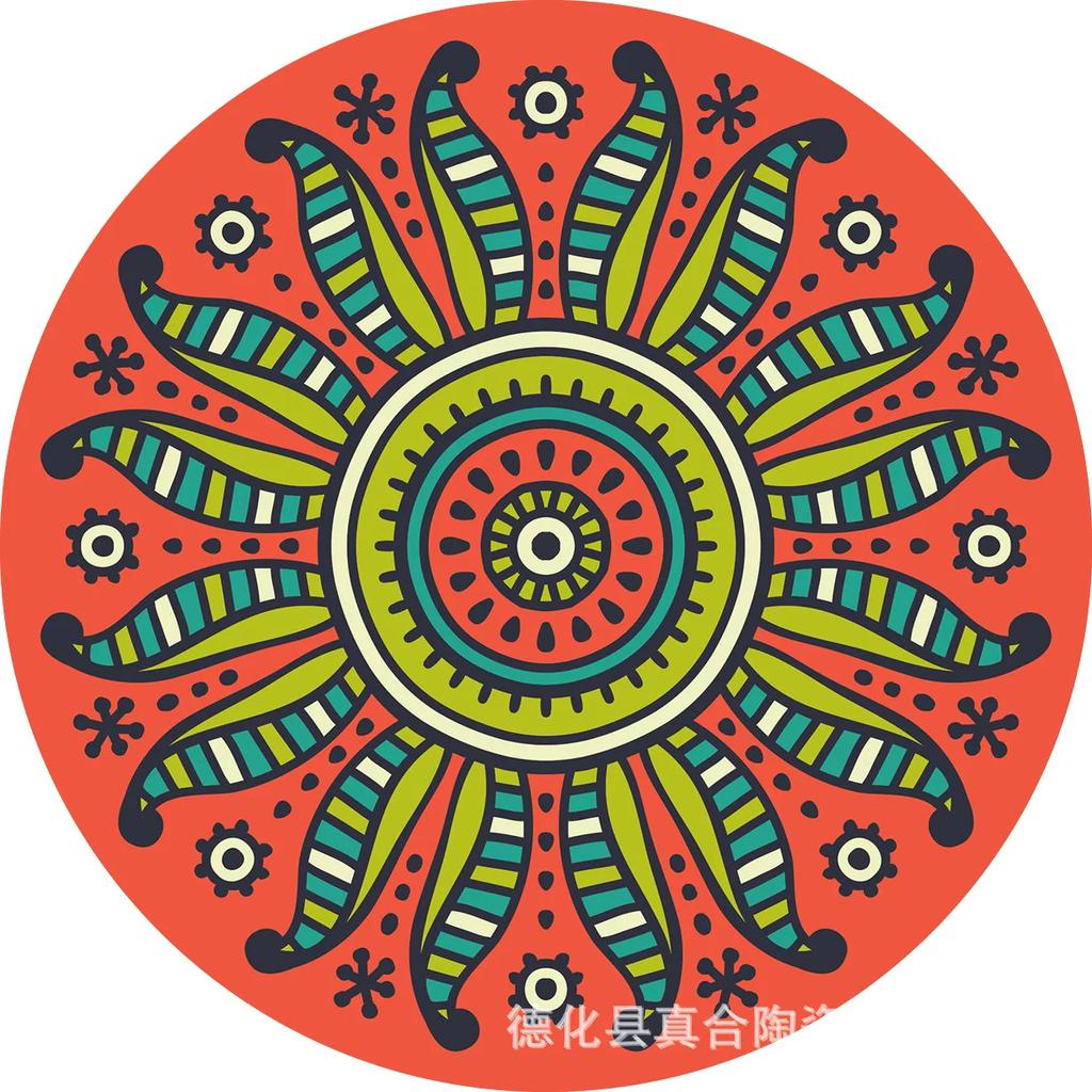 Mandala Flower Cup Coaster Round Ceramic Placemats Non-slip Tablemat Insulated Coasters Kitchen Decoration Tableware Home Decor