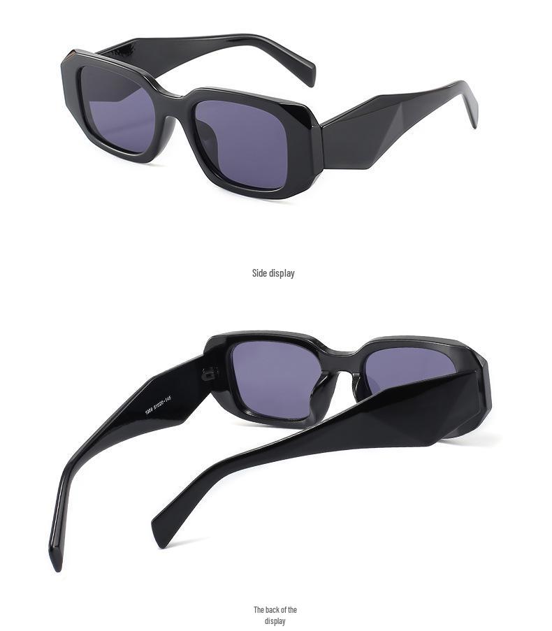 Unisex Trendy Square Frame Sunglasses - European & American Style, Model 21009