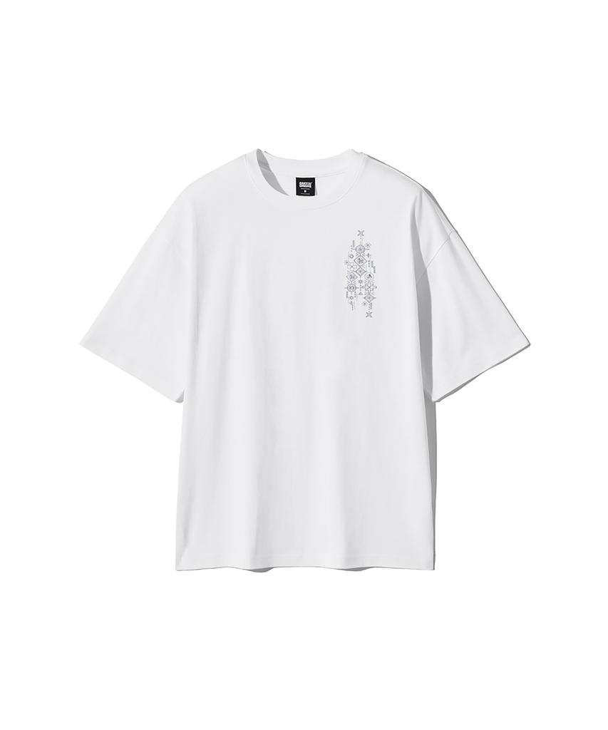 GAKKAI UNIONS Sunshine Embroidered Short Sleeve T-Shirt White