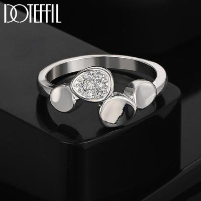 925 Sterling Silver AAA Zirkon Ring Mode Bröllopssmycken