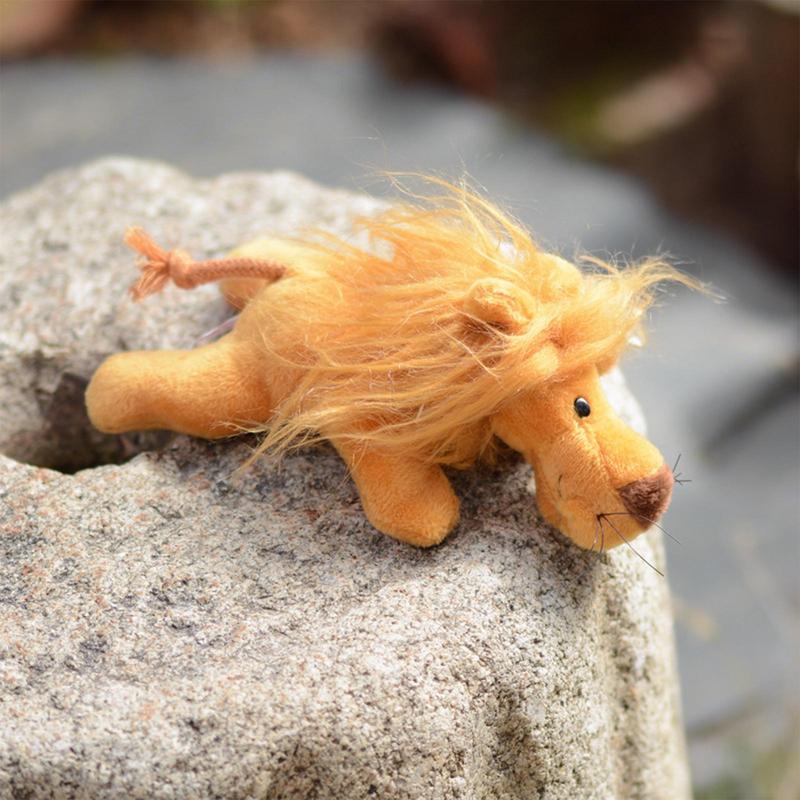 Poupée de tableau de bord Lion Ornement de tableau de bord Animal en peluche Dessin animé Lion Poupée de tableau de bord Figurine mignonne Décoration de rétroviseur de voiture