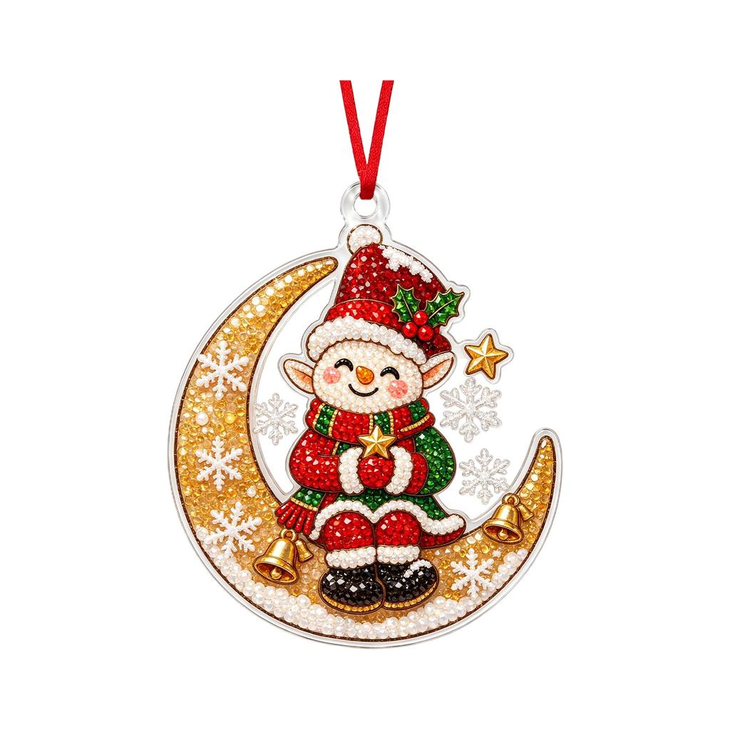 Christmas 2D Acrylic Hanging Ornament Cute Holiday Decoration for Kids