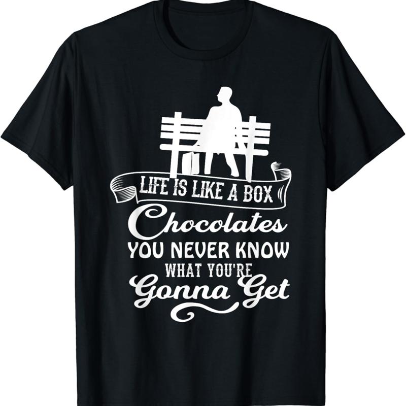 

Funny Chocolate Day T Shirt Life Is Like A Box Of Chocolates - Men s Summer Cotton Graphic Tee S разноцветный