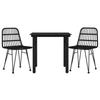 3157894 vidaXL Garden Dining Set 3 Pcs Black Wicker