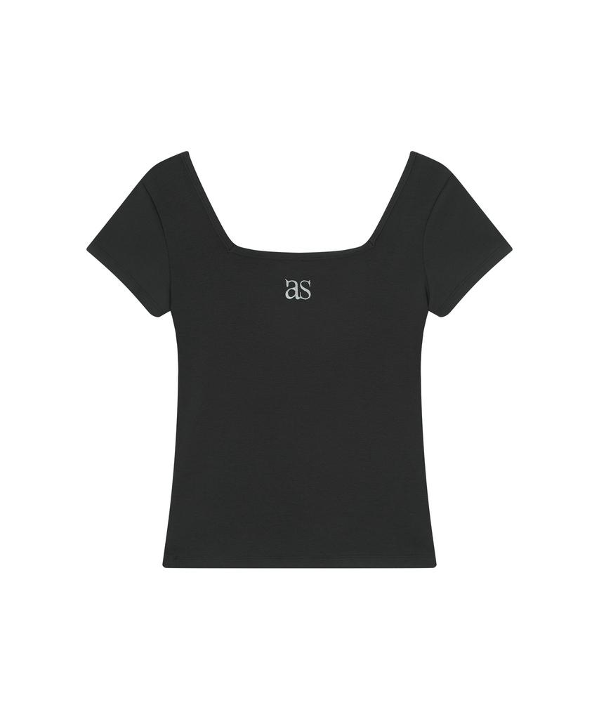 Aejeuon Square Line Tee / Charcoal