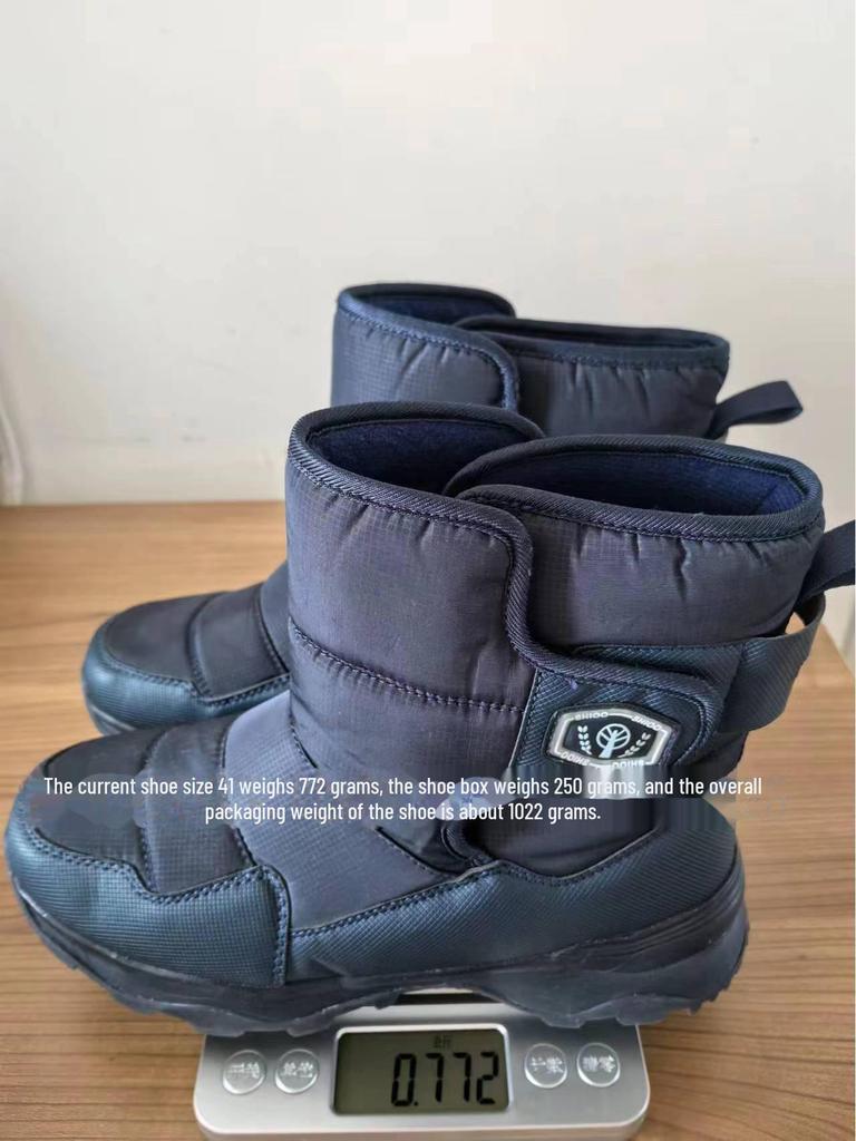Men's Fashionable Warm Snow Boots - Windproof, Cold-Proof, Non-Slip, Wear-Resistant, Plus Velvet, Mid-Tube Outdoor Cotton Shoes.