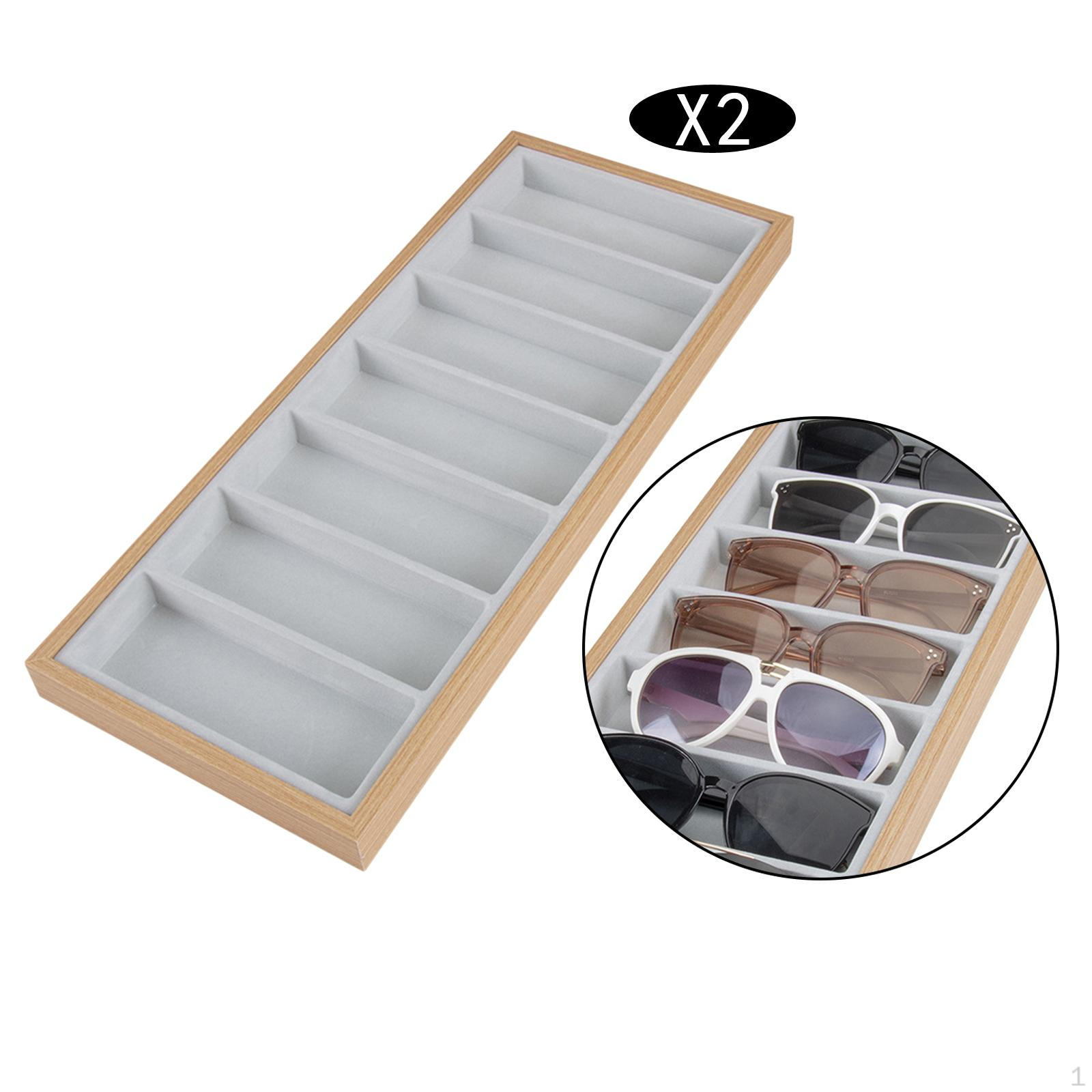 

2x Коробка для хранения очков ,Витрина для очков ,Органайзер для хранения ,7 отделений - Серый