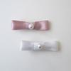 MERRYMOTIVE Pearl and Bow Satin Hair Pin (2color)