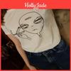 Premium Quality Alien Smoking T-shirt Funny Graphic Print Tees For Women