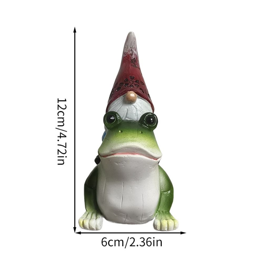 Cartoon Gartenzwerg Figur Lustige Zwerg Skulptur Kreativer Zwerg Froschreiter Statue Zuhause