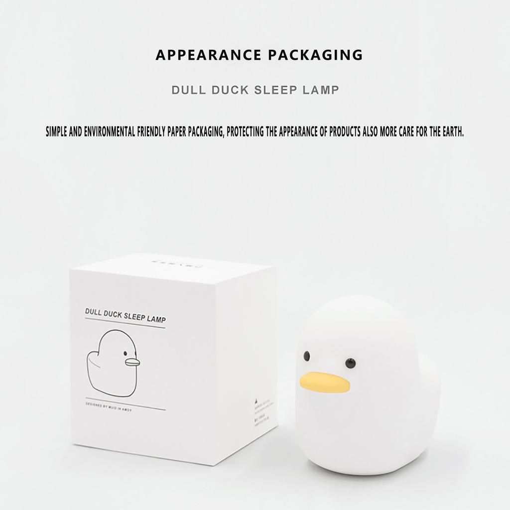 Silicone Duck Night Light USB Rechargeable Soft Touch Table Lamp with Timer and Tap Control Suitable for Bedroom Nursery and Kids Room