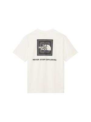 North Short Sleeve Cut and Sew Short Sleeve Bandana Square Logo Tee NT32446 White 2 L [The Face] T-Shirt