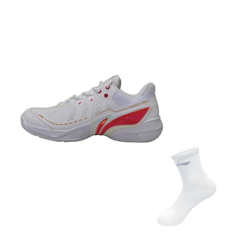 Li Ning Badminton Collection Thunder II PRO Synthetic Leather, Textile Coverage Support Badminton Shoes Unisex AYAW001-5