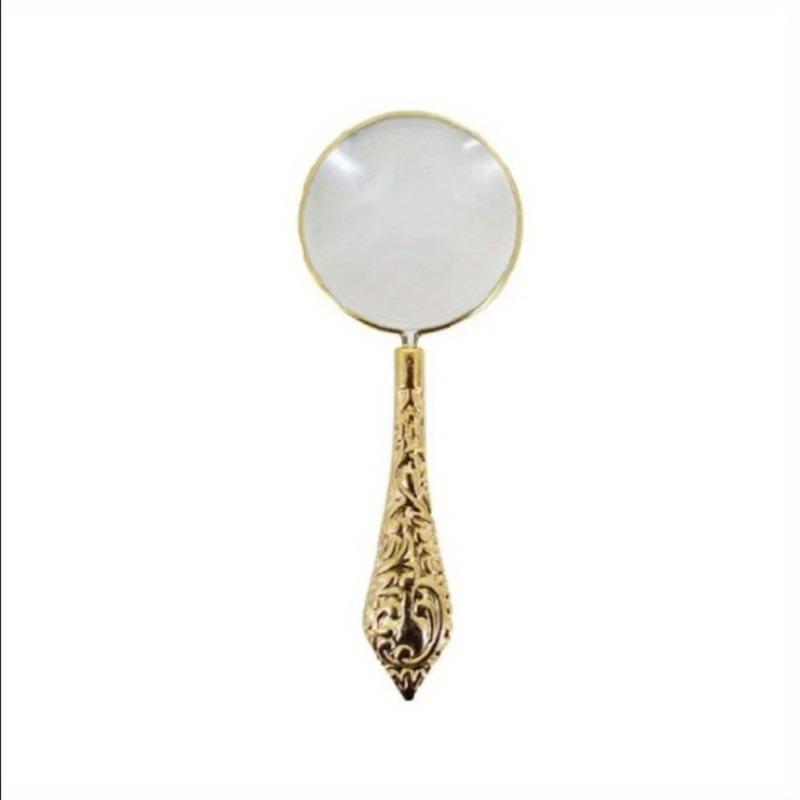 1pc/2pcs 5X Metal Handheld Magnifier Exquisite Carved Delicate Pattern for Reading Compact Retro Design with Vintage Charm