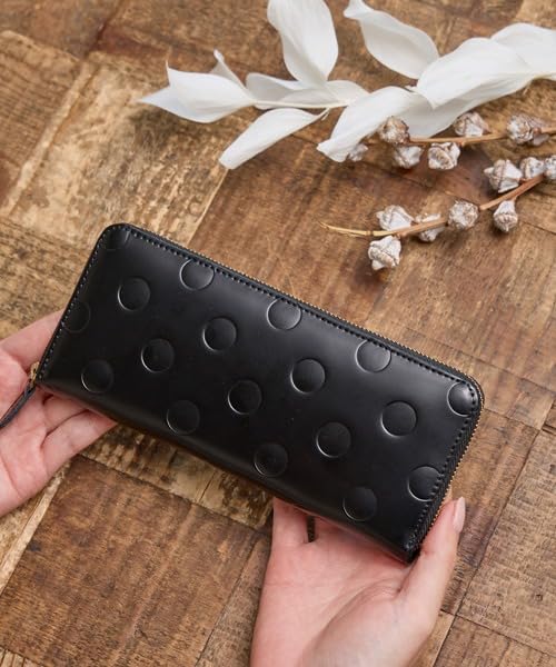 ZUCCHERO Official Long Made in Round Slim Polka Dot Moss 55455 Women's Wallet, Japan, Design, Green,