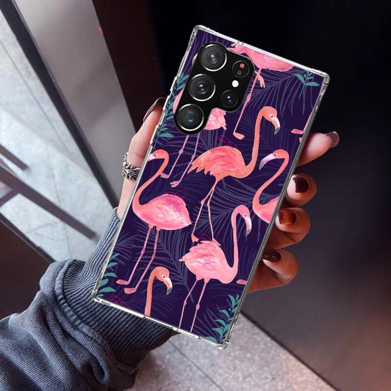 Pink Red Flamingo Phone Case For Samsung Galaxy S23 S24 S25 Edge S26 Ultra S22 + S21 Plus S20 FE Cover Silicone Print Shell Gala