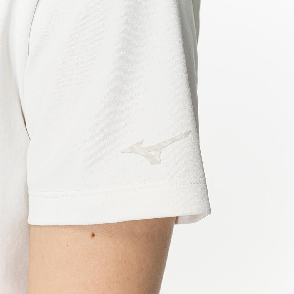Mizuno Soft Dry Polo Snow Short Women's Shirt, White, 32MAB303, Sleeve, Comfortable, Moisture-Wicking, Quick-Drying, UPF50+