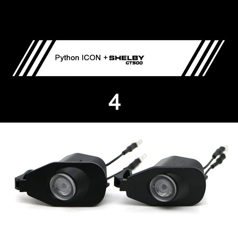 For Ford Mustang 2013-2022 Side Rearview Mirror Welcome Icon Lights HD LED Projector Ghost Shadow Lamp Modification Never Fade