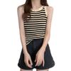 Women's Striped Sleeveless Knitted Summer Tank Top - Slimming, Sweet, and Cute