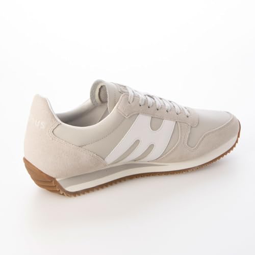 Mobus Men's Leather Sneakers, Genuine Leather, Sports, Casual, Walking Shoes with Archwave Insole, Current Model BISMAR2 (LT.GREY/WHITE, Size 26.0 cm)