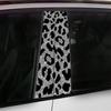 Gray-black Leopard Print 2PC Car B-pillar Protection Sticker Sunscreen Waterproof Scratch-proof Car Decoration Decal One-time