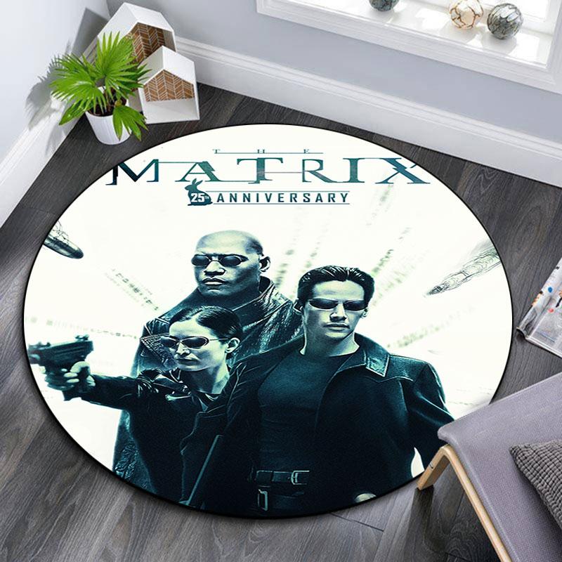 Matrix Poster pattern round rug,Carpet Rug for Living Room Bedroom Playroom ,Non-slip Floor Mat,Holiday Gifts and Birthday Gifts.
