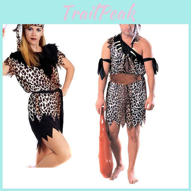 Adult Primitive Cosplay Costume Featuring Funny Leopard Print For Stage Performance