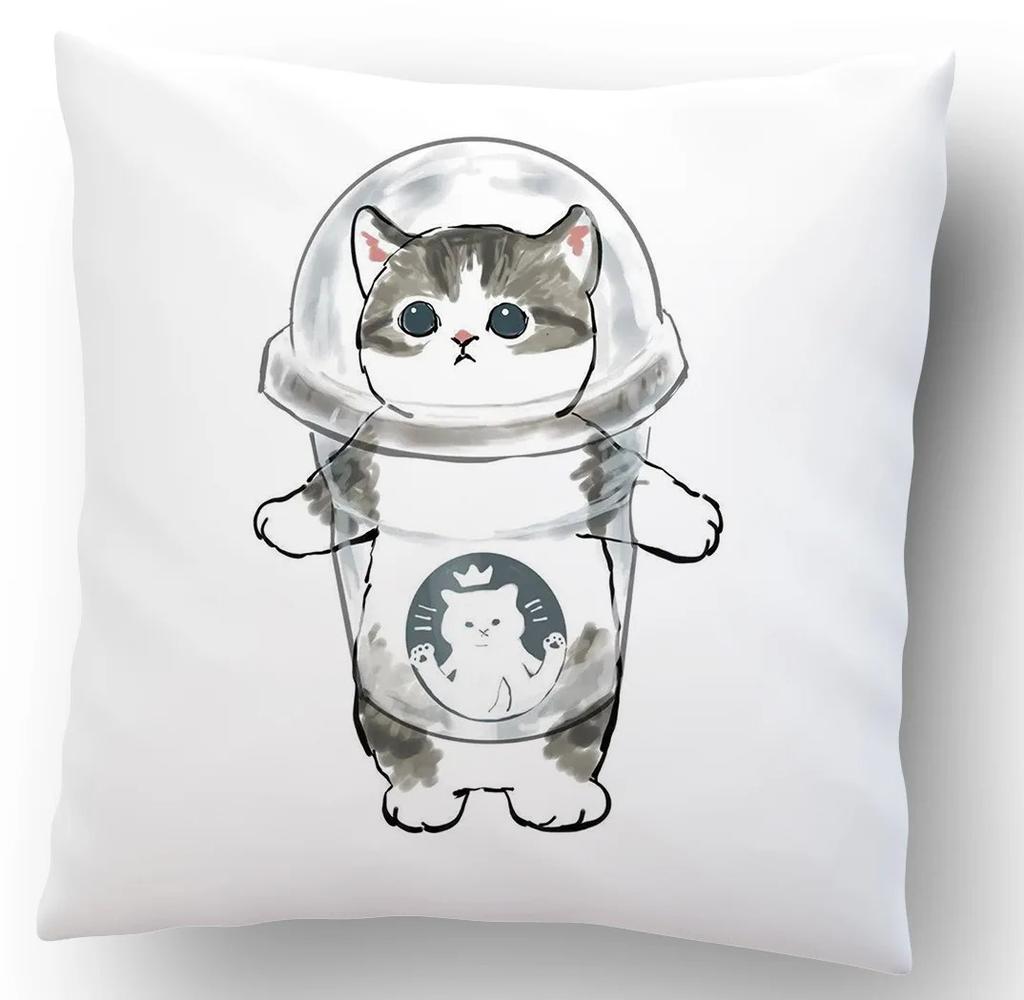 Cartoon Cat Decorative Pattern Pillowcase Office Living Room Home Pillowcase Car Ornaments